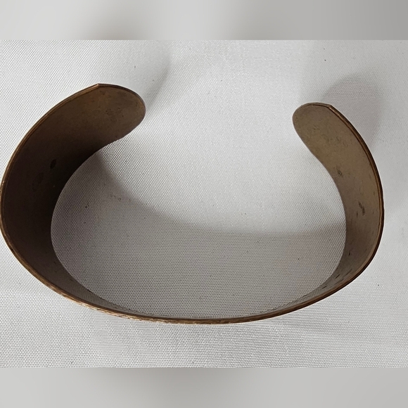 Vintage Floral Solid Copper Bracelet Cuff - Picture 2 of 5